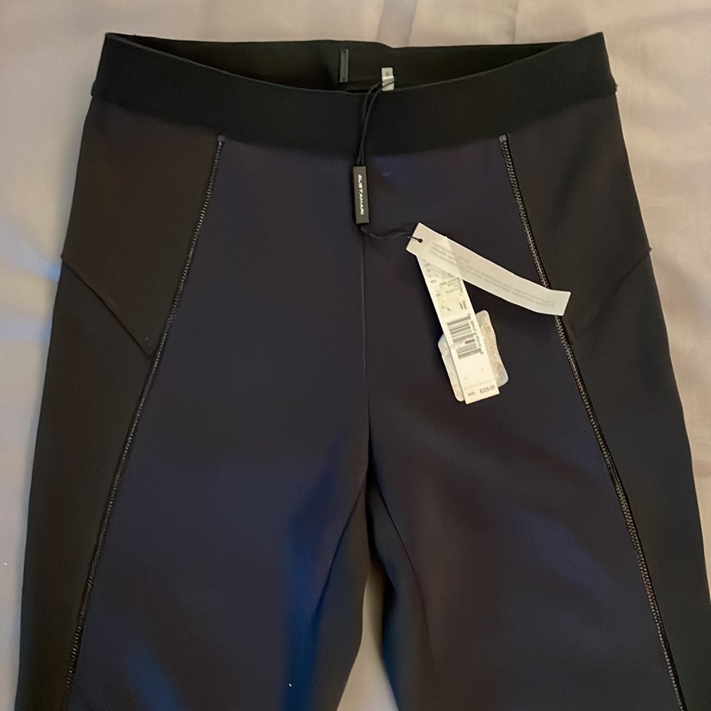 NWT Elie Tahari Rina neoprene leggings, black, zip legs, high quality, Small